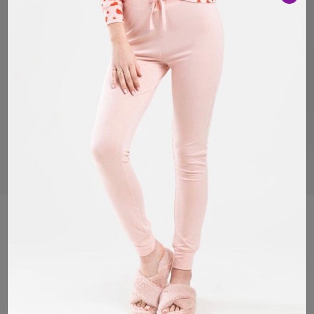 New! Francescas pink drawstring joggers small